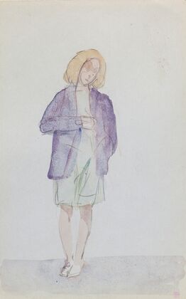A Woman in a Purple Jacket
