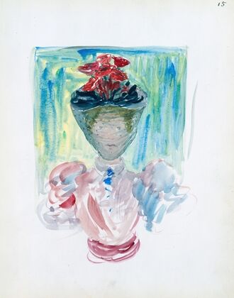 A woman in a veiled hat decorated with poppies (1895–1897)