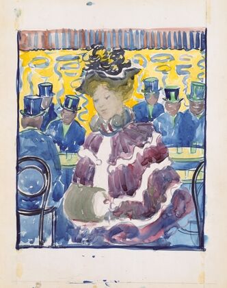 A woman passing a café (1895–1897) — size preview