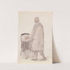A Woman Pushing a Child in a Pram by Michael Healy
