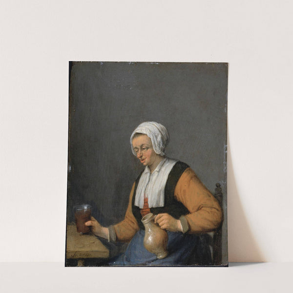A Woman with a Beer-jug by Adriaen van Ostade