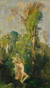 A Wood Nymph With A Statue Of Pan