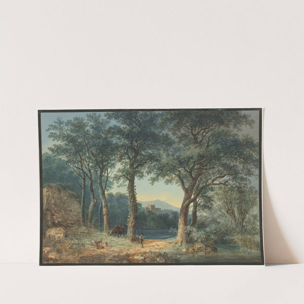 A Wooded Lakeside with an Italianate Villa by Ludwig Hess