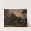 A wooded landscape at sunset by Peter Paul Rubens