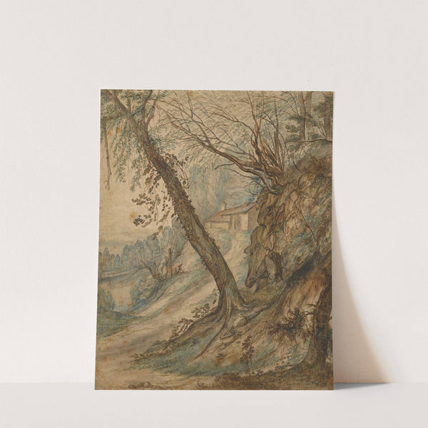 A Wooded Landscape with a Path to a House by Lucas Achtschellinck