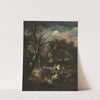 A wooded landscape with bandits ambushing a carriage by Pandolfo Reschi