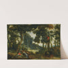 A Wooded Landscape With Brigands Playing Dice, Another Brigand Up In A Tree, On The Lookout by Jan Wildens