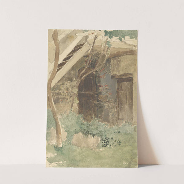A Wooden Door of a Farm Building near Merano by Friedrich Eduard Meyerheim