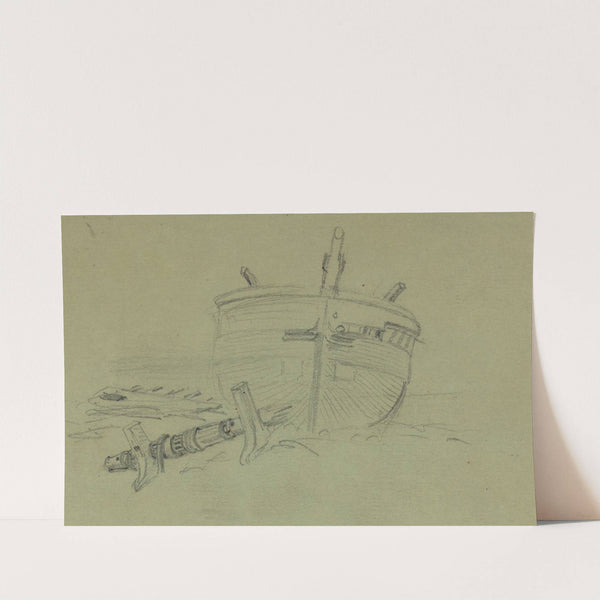 A wrecked boat by Alfred Rudolph Waud