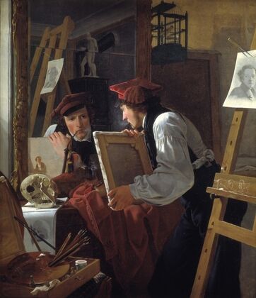 A Young Artist (Ditlev Blunck) Examining a Sketch in a Mirror