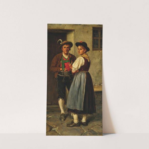 A Young Couple at the Entrance (1907) by Franz von Defregger