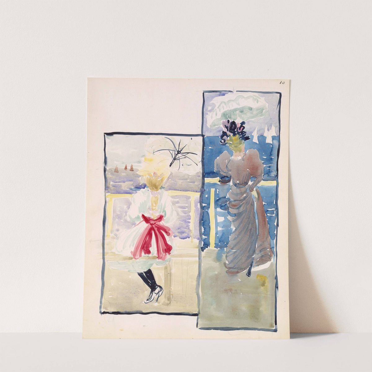 A young girl and a woman gazing out to sea (1895–1897) by Maurice Prendergast