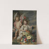 A Young Girl With An Angel In A Landscape by Frans van Everbroeck