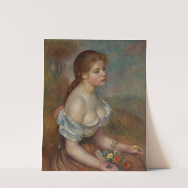 A Young Girl with Daisies by Pierre-Auguste Renoir