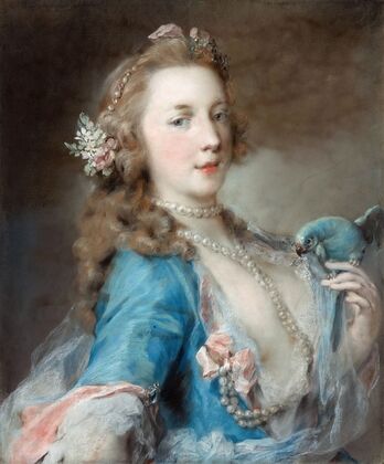 A Young Lady with a Parrot
