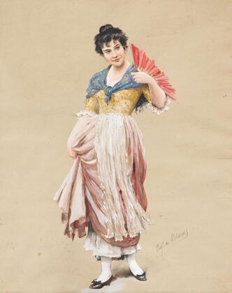 A Young Lady with a Red Fan