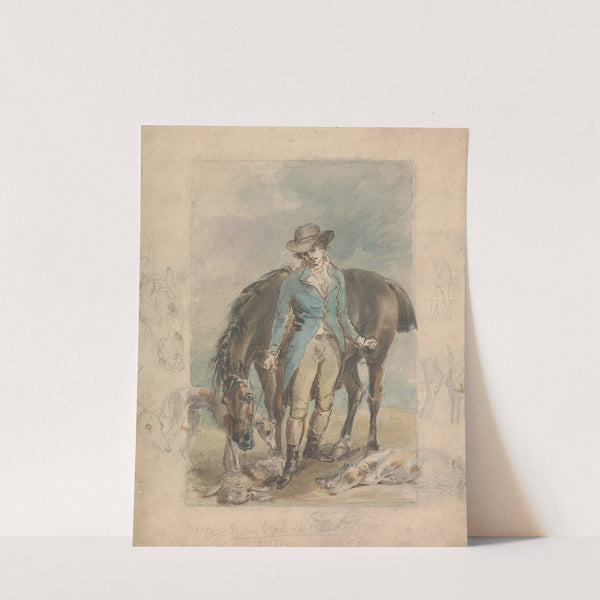 A Young Man with a Horse, with Studies of Hounds and Dead Hare by John Hoppner