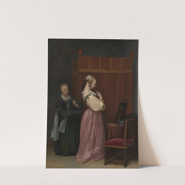 A Young Woman at Her Toilet with a Maid by Gerard ter Borch