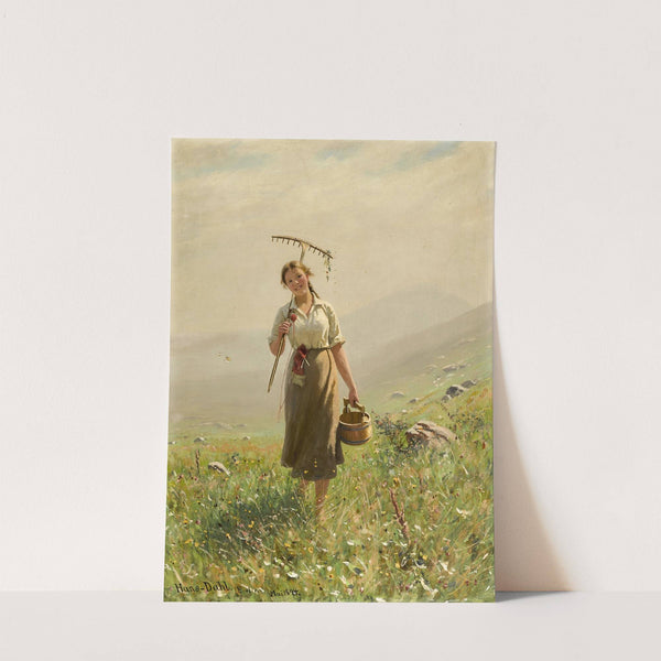 A Young Woman In The Meadow (1894) by Hans Dahl