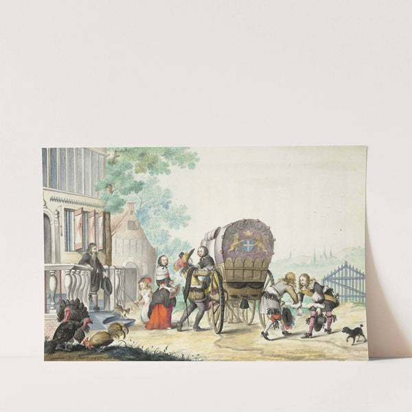 Aankomst bij een landhuis by Gesina ter Borch