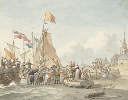 Aankomst van prins Willem Frederik te Scheveningen, 30 november 1813