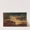 Abendliche Seenlandschaft im Mondlicht by Anton Waldhauser