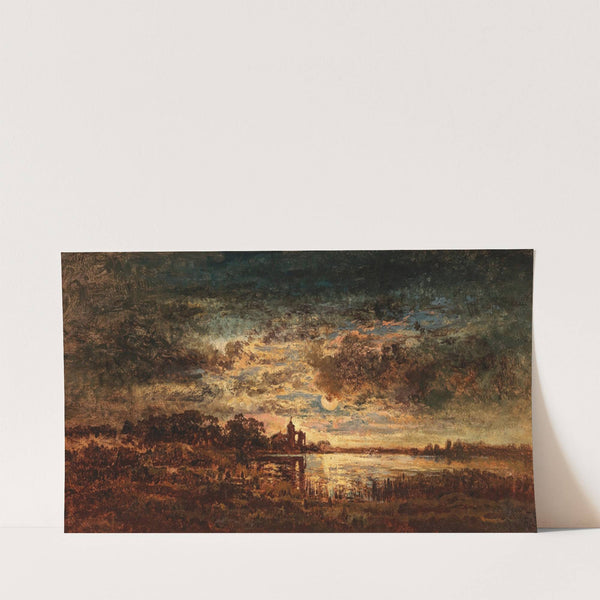 Abendliche Seenlandschaft im Mondlicht by Anton Waldhauser