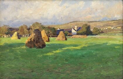 Abendliche Sommerlandschaft mit Strohmandeln (1895)