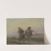 Abendlicher Spaziergang, Geiger und Bauernpaar auf den Feldern by Jakob Becker