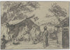 Abraham bewirtet die drei Engel vor seinem Haus