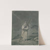 Abraham de aartsvader: man met staf in desolaat gebied by David Humbert de Superville