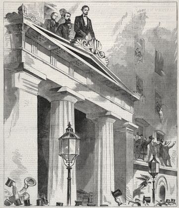 Abraham Lincoln, The President Elect, addressing the People from the Astor House Balcony, February 9, 1861 (1861)