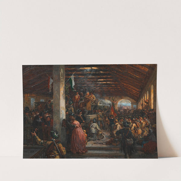 Abschied der Freiwilligen von 1848 am alten Südbahnhof (1848) by Alois Schönn