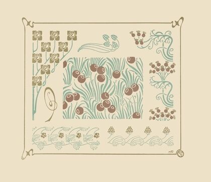 Abstract design based on berries and flower buds