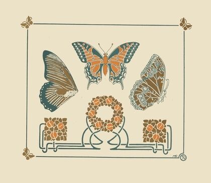 Abstract design based on butterflies and leaves
