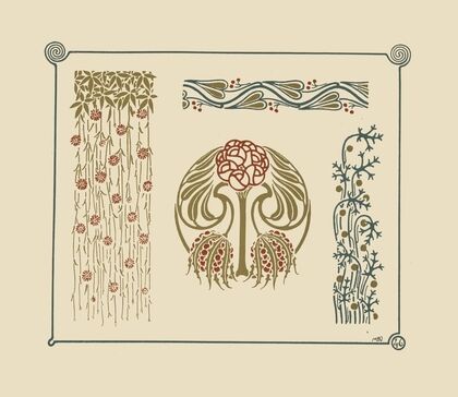 Abstract design based on flowers and berries