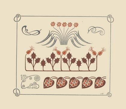 Abstract design based on flowers and leaves