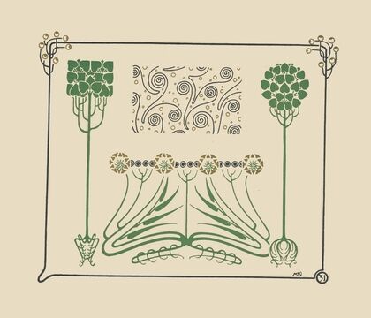 Abstract design based on leaves and arabesques