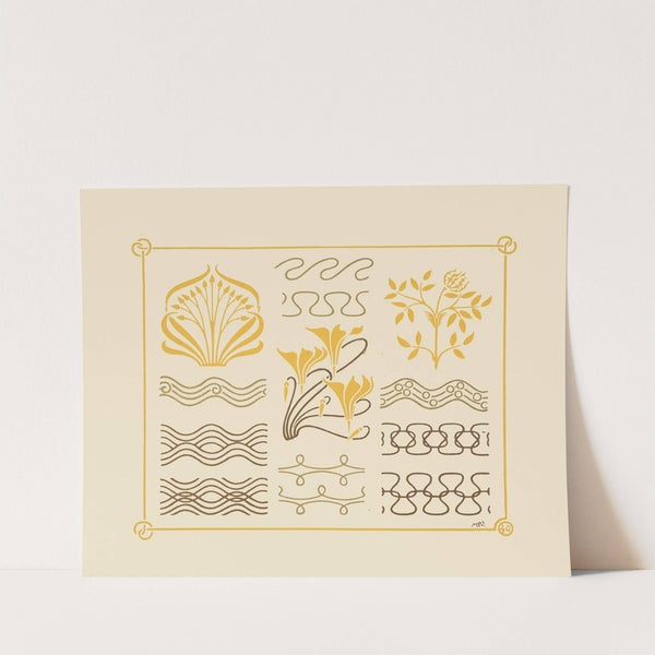 Abstract design based on leaves and curvilinear shapes. by Maurice Pillard Verneuil