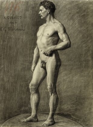Académie d’homme debout, tourné vers la gauche (modèle d’atelier) (1896)