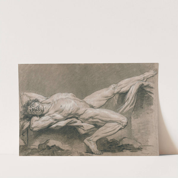 Académie d&#039;homme nu allongé by Louis Rolland Trinquesse