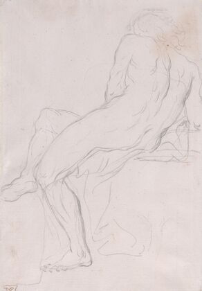 Academy Sketch of a Seated Male Figure.