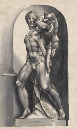 Achilles carries Hector’s son (1583)