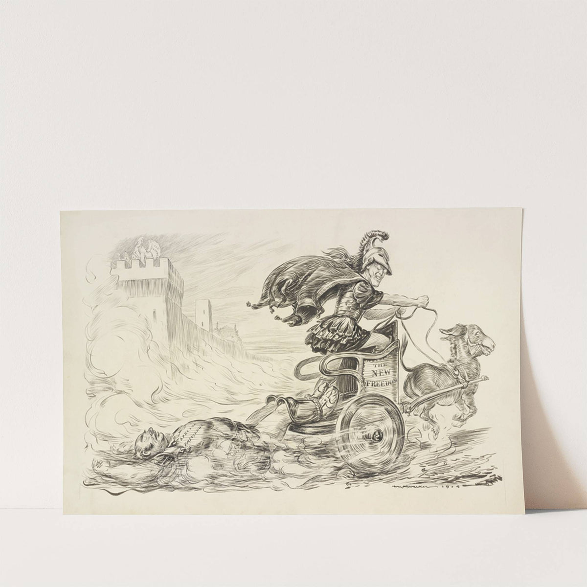 Achilles drags the body of Hector around the walls of Troy (1914) by William Henry Walker