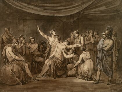 Achilles Swears an Oath to Avenge the Dead Patroclus, Killed by Hector (1808)