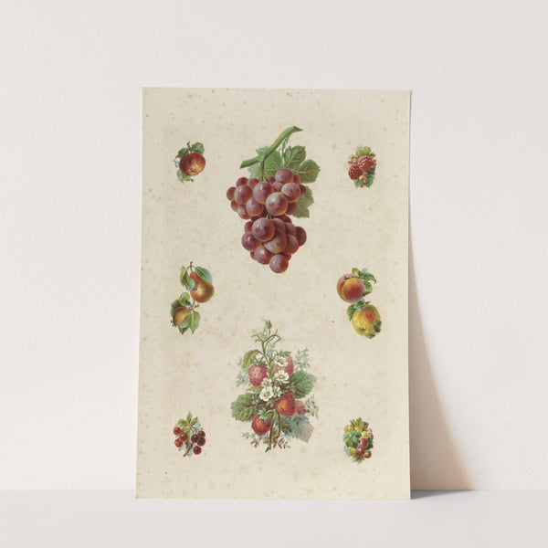 Acht poëzieplaatjes met vruchten by Anonymous