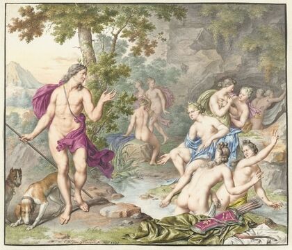 Actaeon verrast Diana en haar gezellinnen