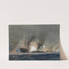 Action Between U.S.S. Brooklyn and C.S.S. Ram Manassas at Forts Jackson and St. Philip by Worden Wood