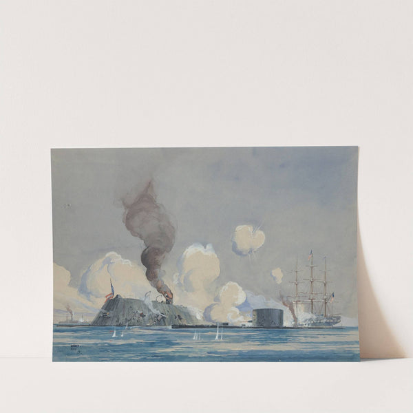 Action between U.S.S. Monitor and C.S.S. Ram Merrimac, in Hampton Roads, VA; Civil War by Worden Wood