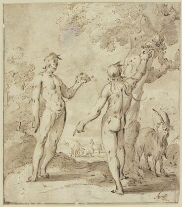 Adam and Eve in paradise
